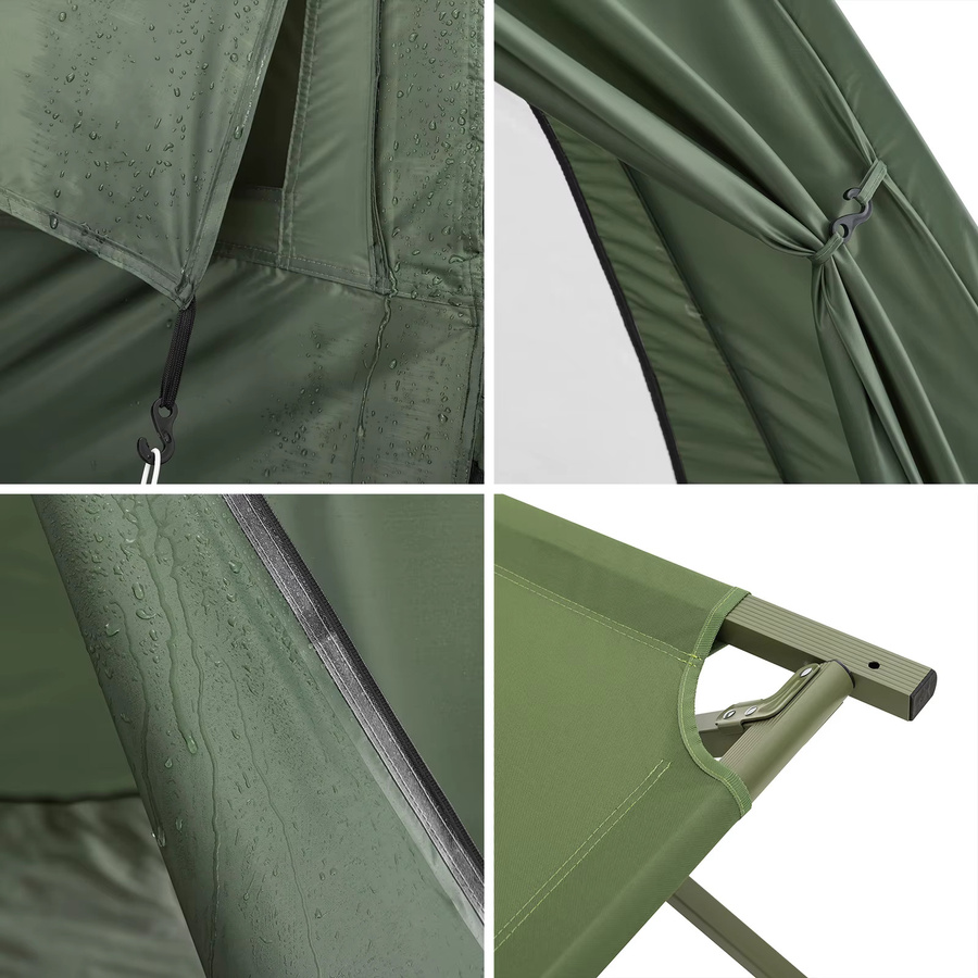 SoBuy 3in1 Campingzelt für 2 Personen mit Lampenhaken und Schuhaufbewahrungstaschen in Grün und Grau, H x B x T: 145 x 193 x 188 cm - Bild 4