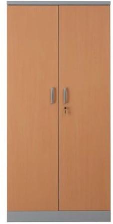 PROREGAL Aktenschrank Beetle mit 4 Fachböden in Grau und Buche, H x B x T: 195 x 92 x 42 cm