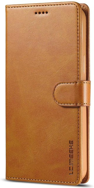 Yiran Leder-Telefonhülle mit Brieftaschenfunktion und Ständer für iPhone 16 15 14 13 12 11 Pro Max XR X 7 8 Plus, Braun - Bild 1