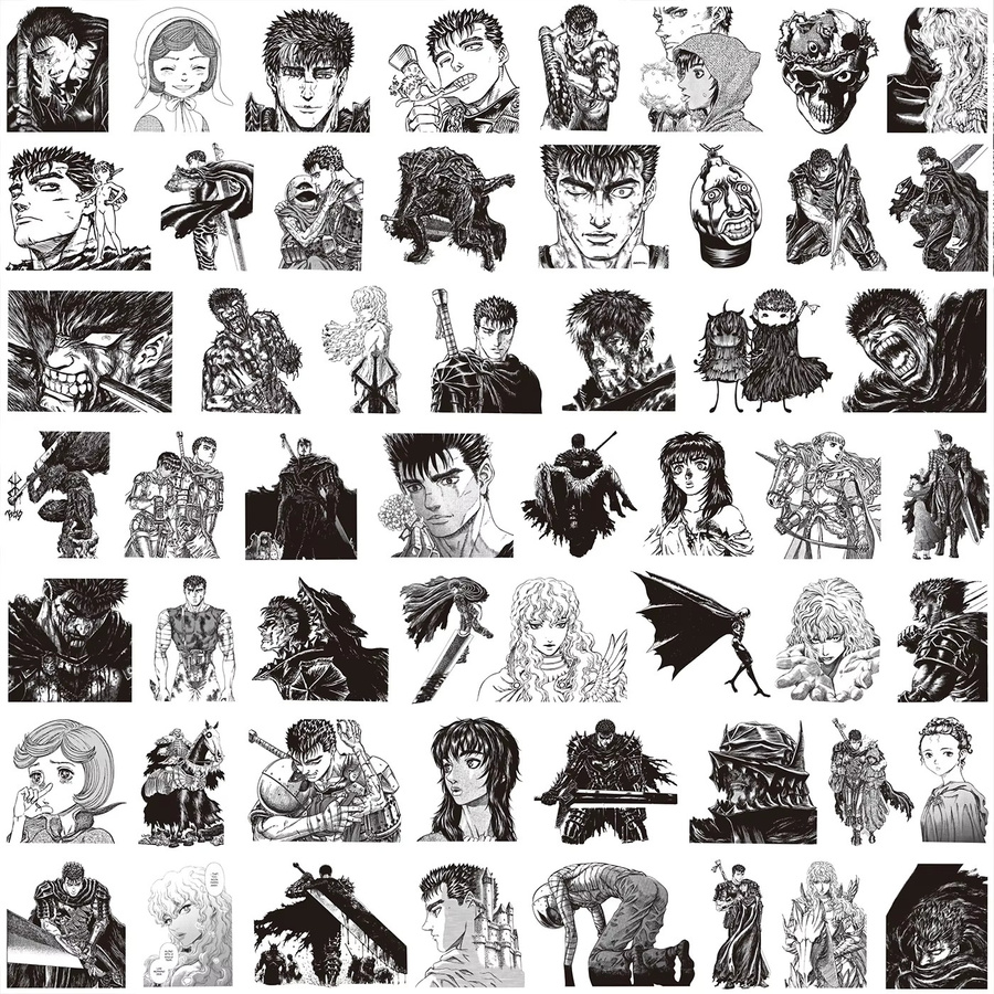 82er Set GOGOTU Berserk Guts Casca Cartoon Aufkleber aus wasserfestem PVC in Mehrfarbig für Laptop, Notebook und Wasserflaschen - Bild 4