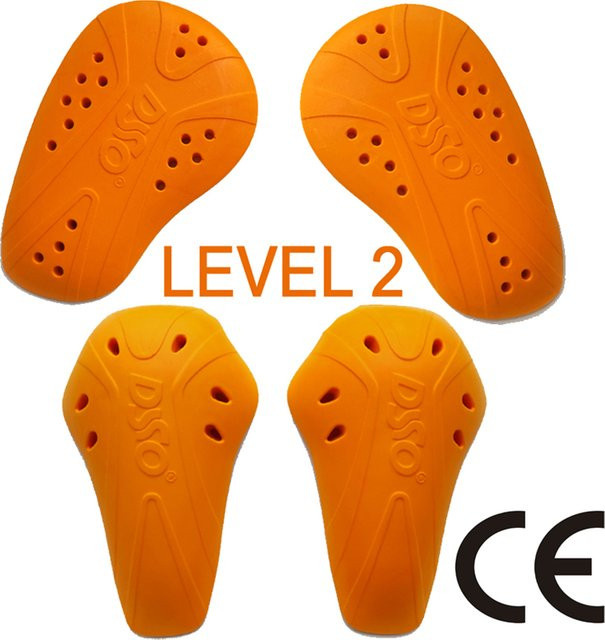 Professionelle Schutzausrüstung CE Level 1 Rüstungskleidung mit Knie-, Hüft-, Schienbein- und Armschutz in Orange - Bild 1