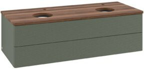 V&B Waschtischunterschrank Antao mit Frontstruktur in Weiss und Grau, B/T/H: 120 x 50 x 50 cm - Bild 1