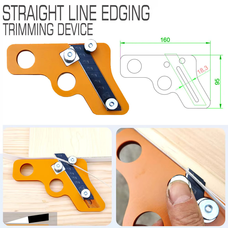 QDS Manueller Kantenstreichwerkzeug Trimmer für Furnier und Holzbearbeitung in Orange - Bild 2