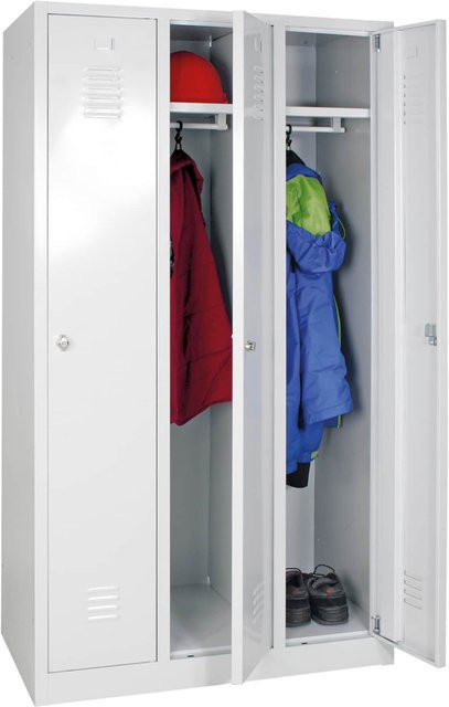 BRB Profi-Kleiderspind 72529 mit Scharniertüren und Kleiderstange, grau, H x B x T: 180 x 90 x 50 cm - Bild 1