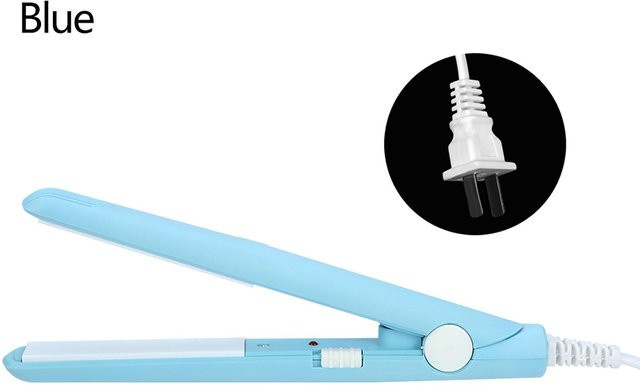 Wosawe 2 in 1 Mini Glätteisen, Keramik Turmalin, Himmelblau, Damen - Bild 1