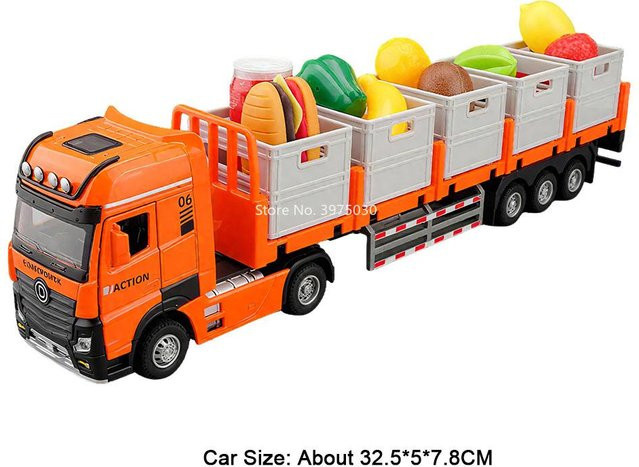 Linyi toy car Anhänger Transportfahrzeug, Druckgussmodell, 1:32, mit Licht und Sound, ab 14 Jahren - Bild 1