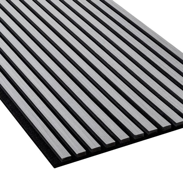 NOEL & MARQUET NMC SELITSTYLE 3D Akustikpanel Lamellenwand Holzoptik Esche in Weiß und Grau, B: 56,5 cm, H: 240 cm, T: 1,9 cm - Bild 1