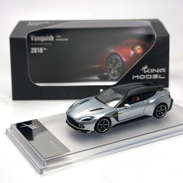 King Modell 1:64 km Vanquish Zagato Shooting Brake, Auto Modell, Schwarz Silber Grau, ab 14 Jahren - Bild 1