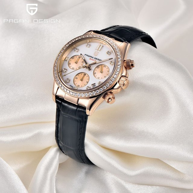 Pagani Design Armbanduhr, Quarz, Edelstahl, Roségold, Diamant, Damen - Bild 1