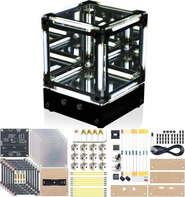 DIY Nachtlicht Löten Übungsset, Verstellbare LED-Schreibtischlampe, Magic Cube, Elektronisches Kit - Bild 1