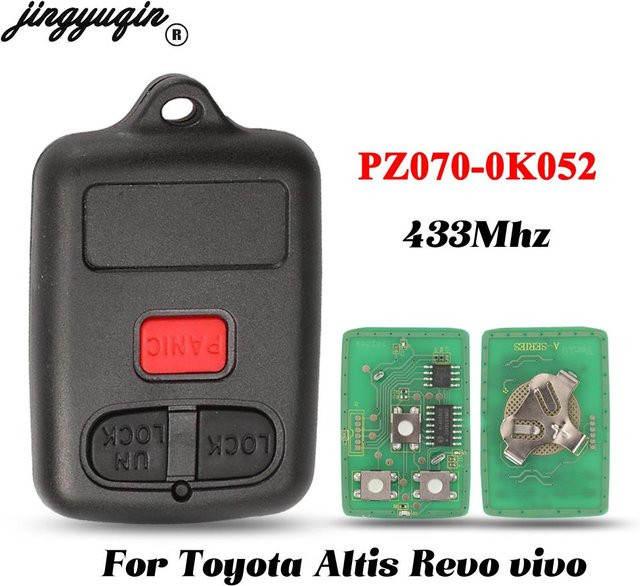 Jingyuqin Fernbedienung für Toyota Altis Revo Vivo, 3 Tasten, 433 MHz, Schwarz - Bild 1