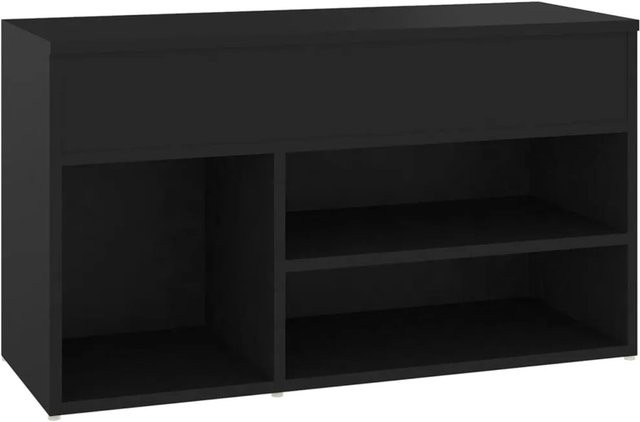 vidaXL Schuhbank mit Schuhablage Schwarz B/T/H: 80 x 30 x 45 cm - Bild 1