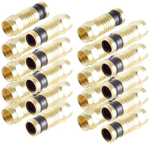 Shiverpeaks BS15-300914 F-Stecker Kompression, vergoldet für 7,2 mm Kabel, 10 Stück - Bild 1