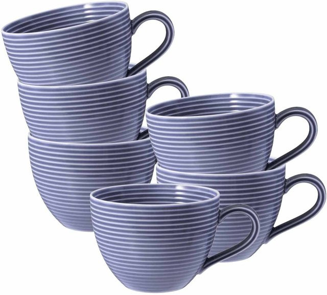 Seltmann Weiden Kaffeetassen Beat Color Glaze Blau aus Porzellan 6er Set 0,26 l pro Tasse - Bild 1