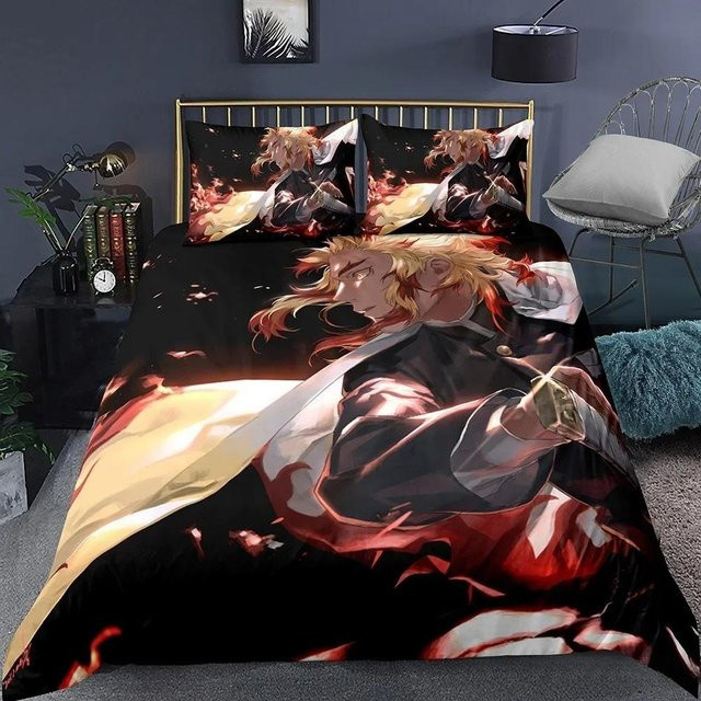Bettwäscheset Demon Slayer Muichiro Tokito Anime 3D Digitaldruck aus Mikrofaser, B/B: 260 x 240 cm, Mehrfarbig - Bild 1