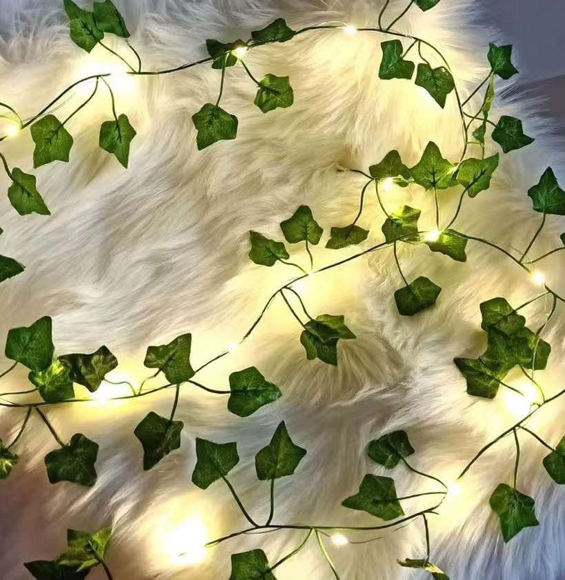 Leclstar Efeu-Lichterkette batteriebetrieben in Grün mit warmweißem Licht für Weihnachtsbaum, Schlafzimmer und Hochzeitsdekoration - Bild 3