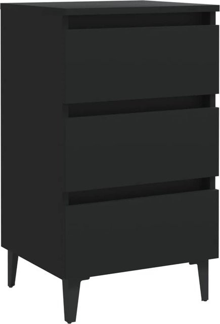 vidaXL Nachttisch im industriellen Stil mit Metallbeinen, Schwarz, B/T/H: 40 x 35 x 69 cm - Bild 1
