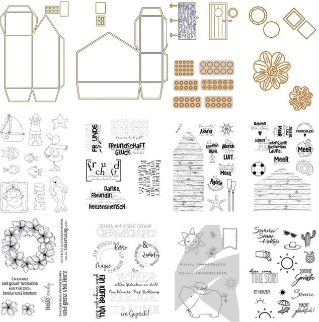 Ziyu Elchentöter Schneideformen und Stempel in Weiß aus Kunststoff für DIY-Scrapbook-Alben, Dekoration und geprägte Papierkarten - Bild 1