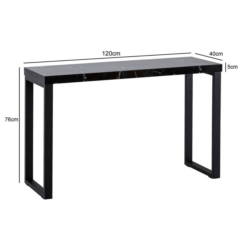 Wohnling Konsolentisch in Schwarz mit Marmor-Optik aus MDF, B/H/T: 120 x 76 x 40 cm - Bild 4