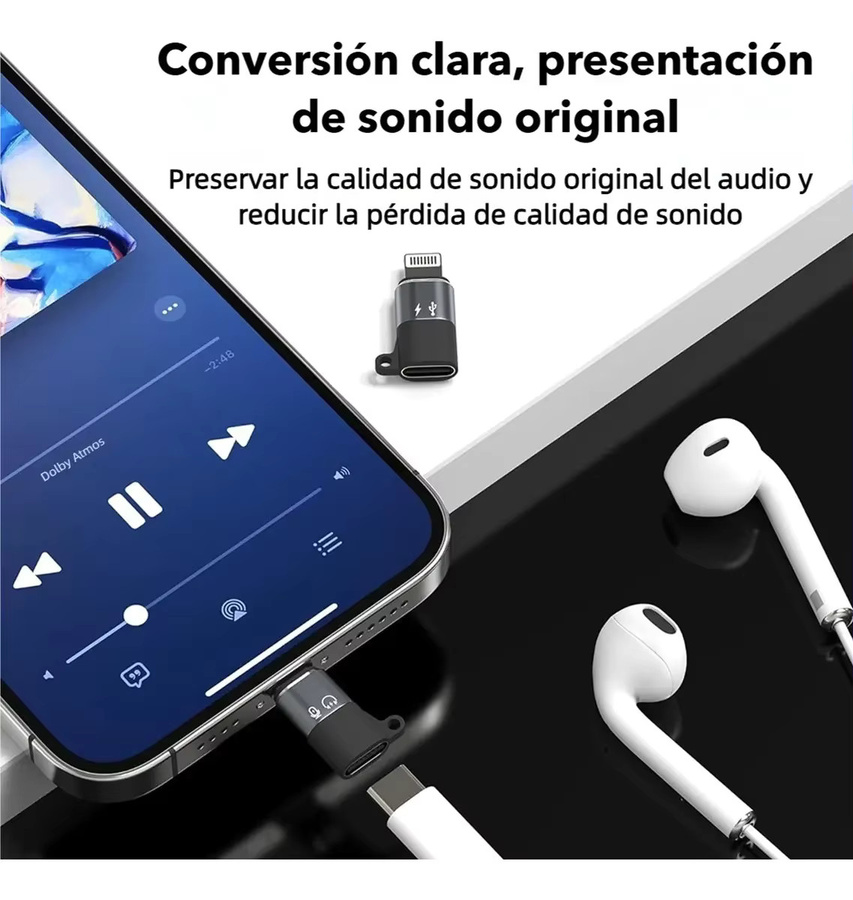 Huaxunyuan USB-C-OTG-Adapter 8-polig in Schwarz für Lavalier-Mikrofone, Laden und Musik – Plug & Play für Live-Streaming, Podcasting und Videoaufnahmen - Bild 3