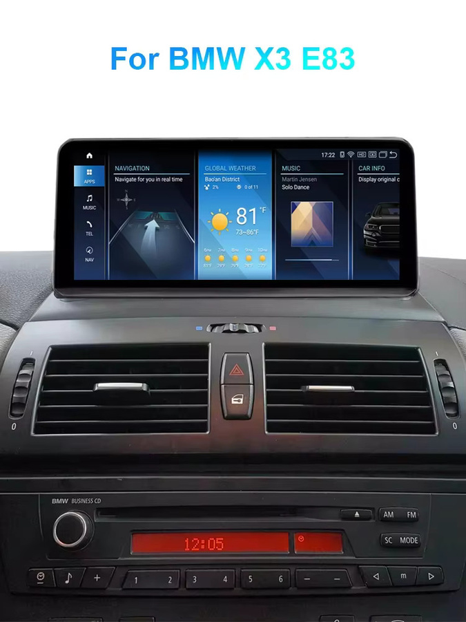 BONROAD Multimedia Radio für BMW X3 E83 (2004-2009) mit kabellosem CarPlay, Android Auto, GPS und Bluetooth in Schwarz - Bild 6