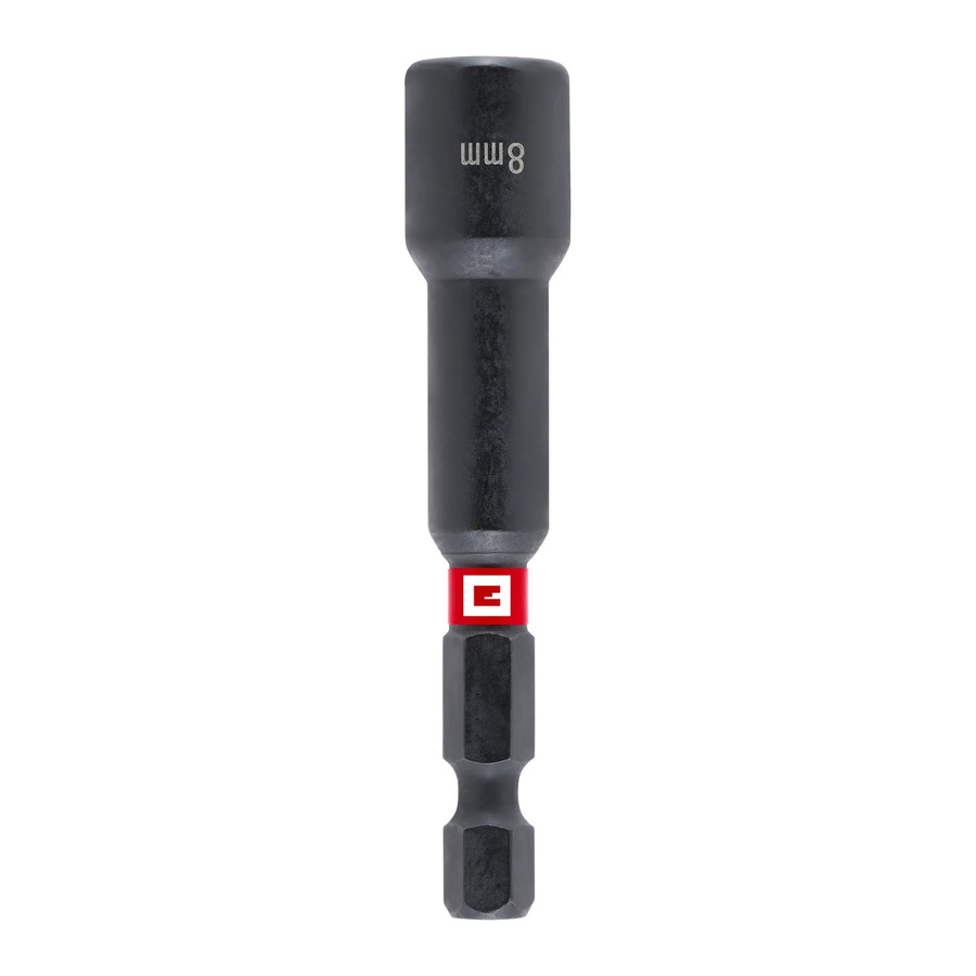 Einhell Impact Sechskant-Steckschlüssel aus Chrome Vanadium mit 1/4 Zoll E 6.3 Schaft und 8 mm Aufnahme in Rot-Schwarz - Bild 2
