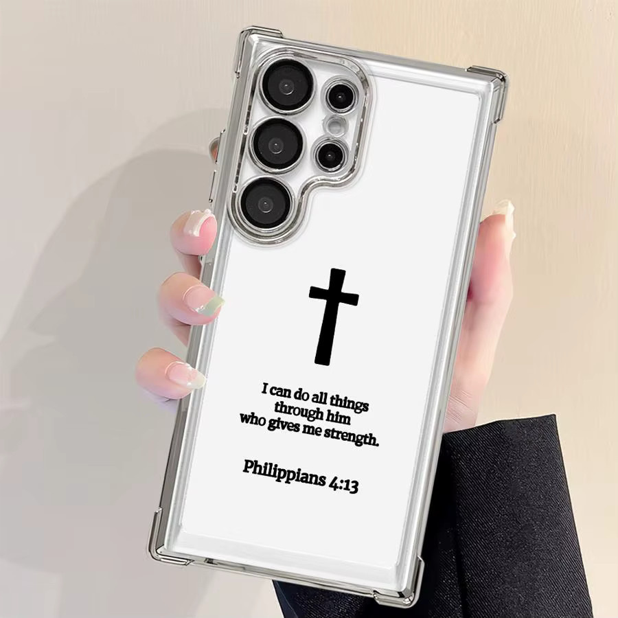 Weiche Handyhülle mit christlichem Kreuz Design für Samsung Galaxy S20 FE S21 S22 S23 S24 S25 Ultra Edge - Bild 1
