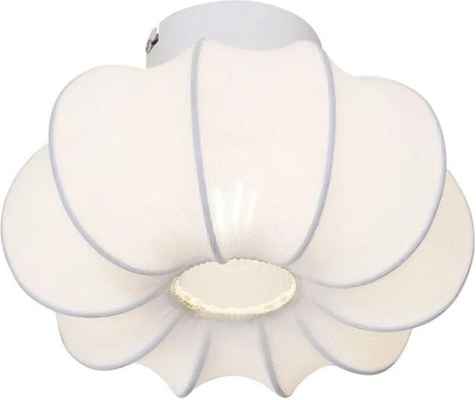QAZQA Japandi Deckenleuchte Asyesha in Weiß mit Textilschirm in Blumenform, Durchmesser: 27 cm