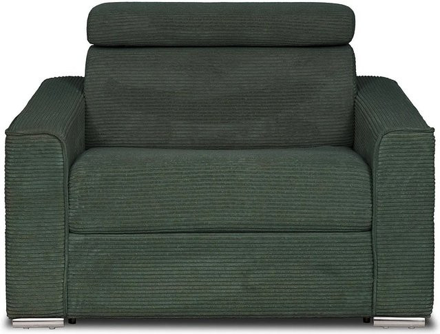 Vente-unique Schlafsessel Vizir in Tannengrün mit Armlehnen - Bild 1
