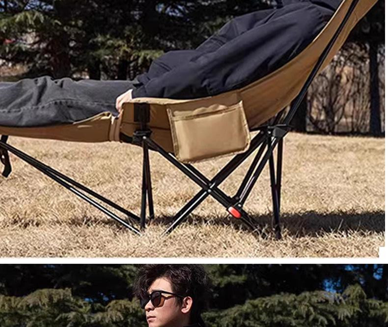Take One Tragbarer Outdoor- und Bürostuhl mit Liegefunktion in Khaki aus Oxford-Gewebe mit 4-stufigem Beinstützelement und Polsterung - Bild 8