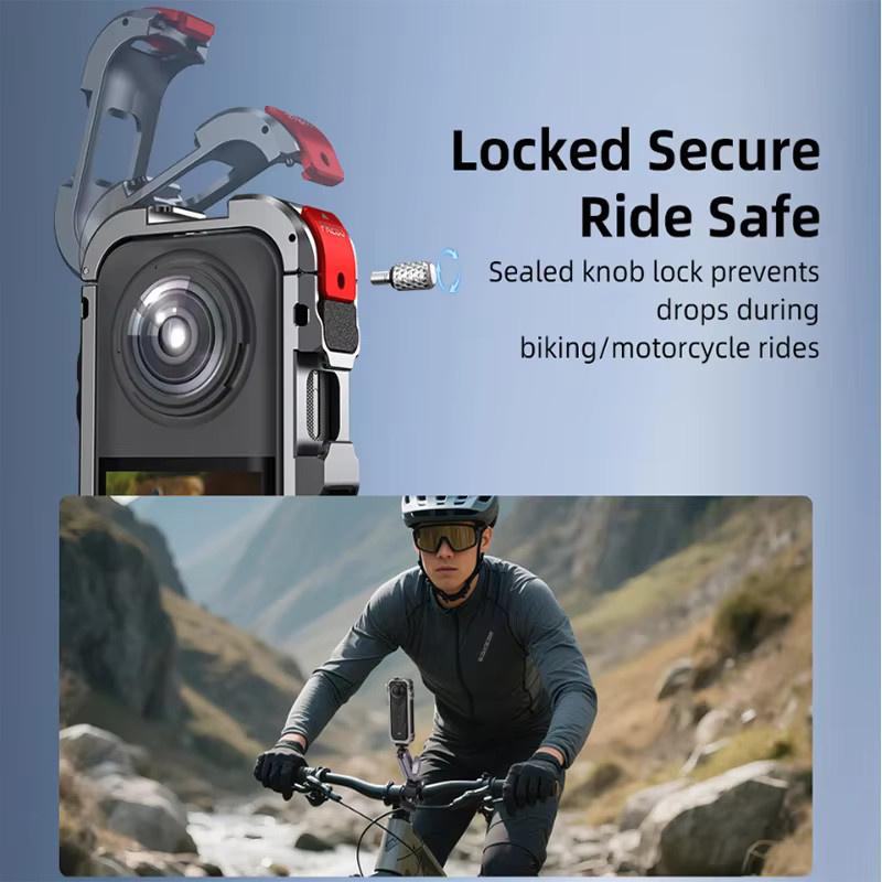 Insta360 X5 Zubehör-Set mit Metall-Schutzgehäuse, PU-Tasche, Kamerarahmen-Käfig, PC-Objektivschutzfolie und Silikonhülle - Bild 5
