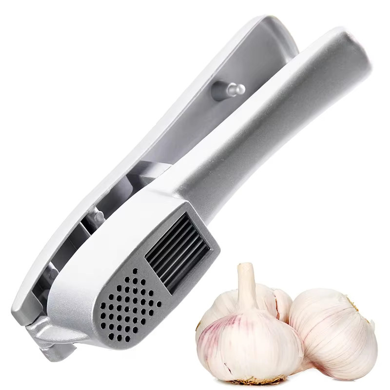 Venlohome 2-in-1 Knoblauchpresse und Slicer aus Aluminium in Silber - Bild 2