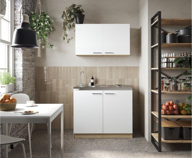 Respekta Pantry-Küche Merle in Weiß, B/H/T: 100 x 200 x 60 cm - Bild 1