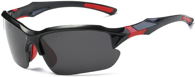 Gotosee Sportsonnenbrille, Vollrand, Kunststoff, rot, schwarz, polarisiert - Bild 1
