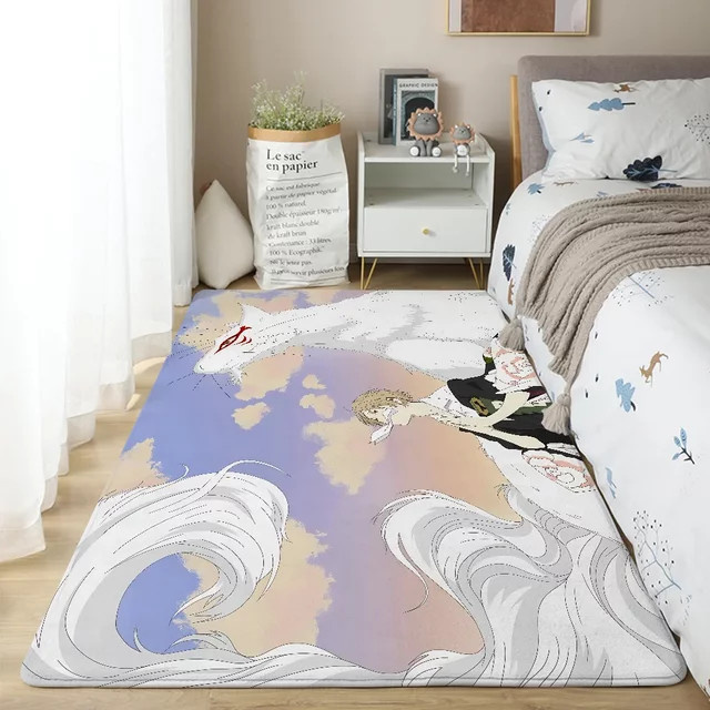 Bilibili N-Natsumes-s Buch der Freunde Kinderzimmer Spielteppich, moderner weicher Bodenmatten-Teppich für Wohnzimmer und Kinderzimmer, Mehrfarbig, B/T: 60 x 40 cm - Bild 1