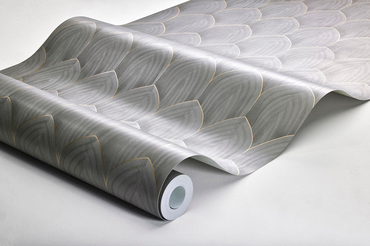 BoråsTapeter Wallpaper Golden Arches - Tapete in Beige und Grau mit geometrischem Art Deco Design - Bild 3