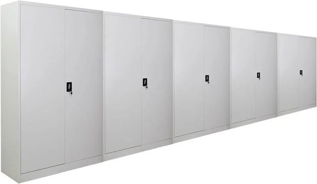 PROREGAL ELEPHANT Aktenschrank aus Stahl mit 2 Flügeltüren, abschließbar, Lichtgrau, H x B x T: 180 x 120 x 40 cm - Bild 1