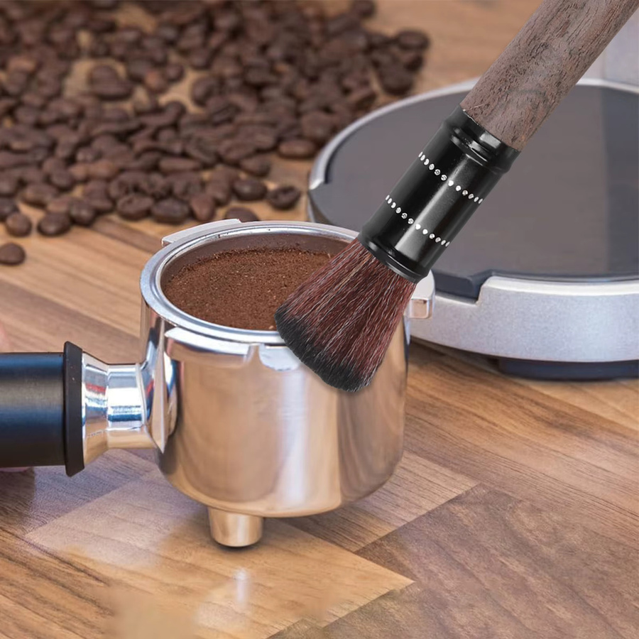 LEENKEA 2-teiliges Kaffeebürsten-Reinigungswerkzeug aus Holz in Braun für Kaffeemaschinen und Kaffeemühlen - Bild 4