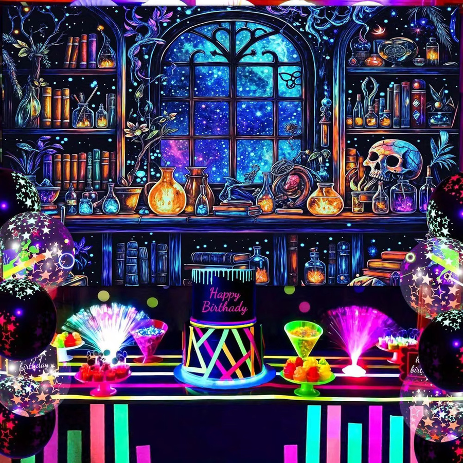 VIKAMA Sternenhimmel Wandteppich Magische Bibliothek Fantasy Raumdekoration - Bild 2