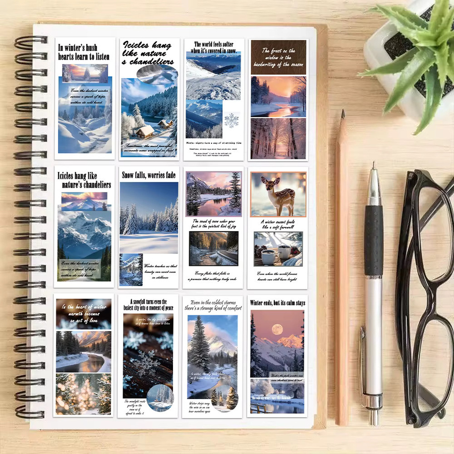50 Stück Winter-Siegelaufkleber mit Landschafts-Motiven in Multicolour für DIY-Gepäck, Notebooks und Wasserbecher - Bild 3
