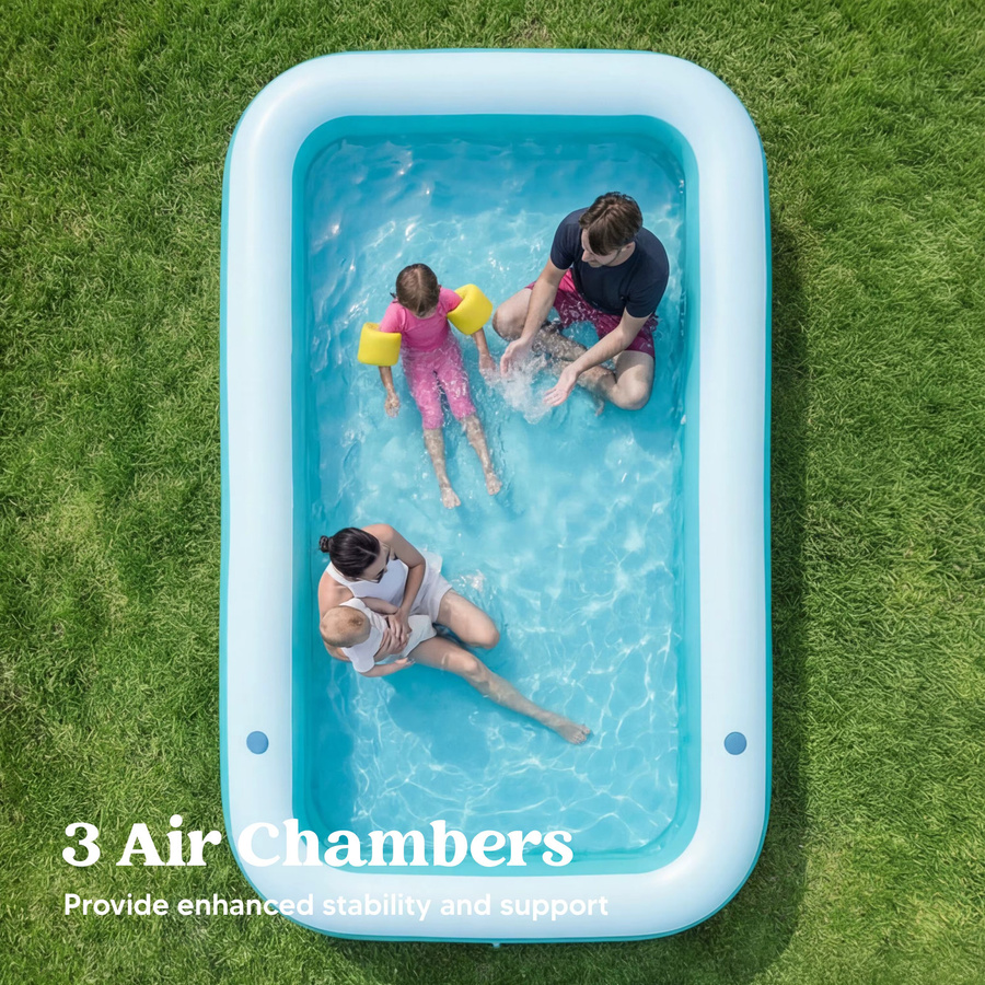 JOYFY Aufblasbarer Pool für Erwachsene mit Sitzen, robust und dick, oberirdisch für Garten und Hinterhof, B/T/H: 330 x 183 x 56 cm - Bild 3