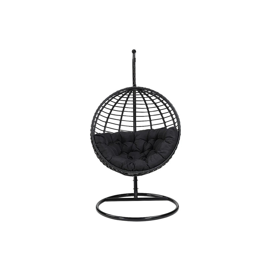 Bontoc Hängesessel Egg aus Polyrattan in Schwarz inklusive Kissen, Höhe: 112 cm - Bild 2