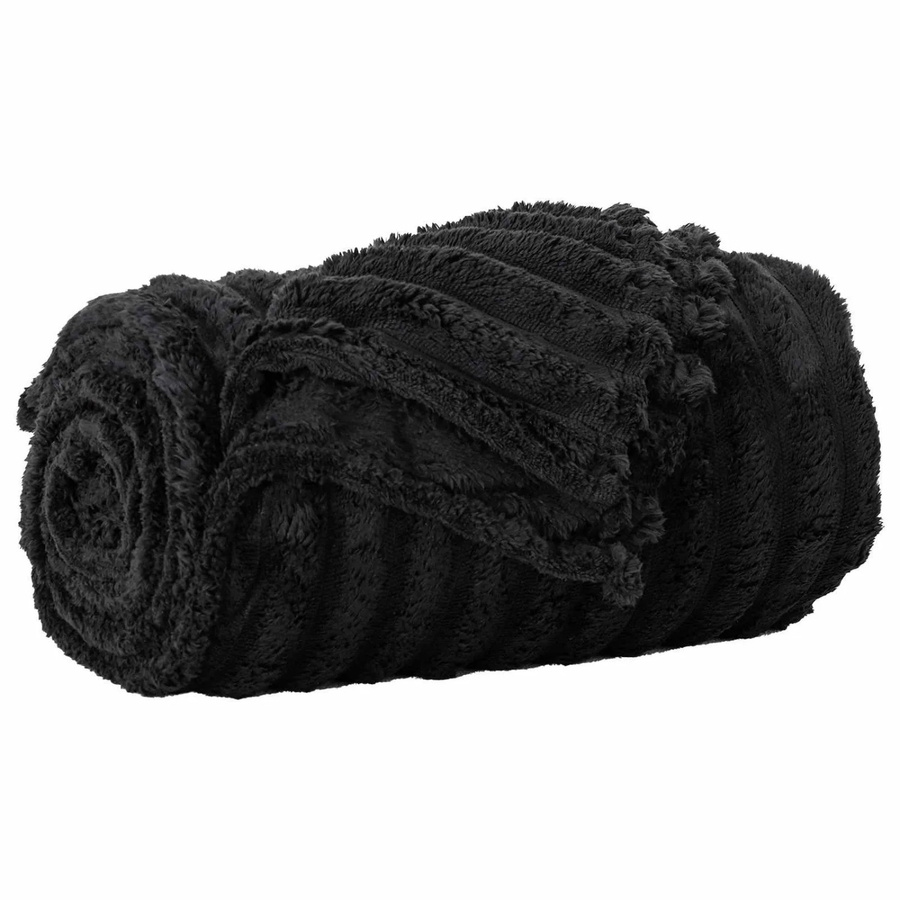 vidaXL Überwurfdecke aus Fleece in Schwarz, B/B: 270 x 240 cm - Bild 2