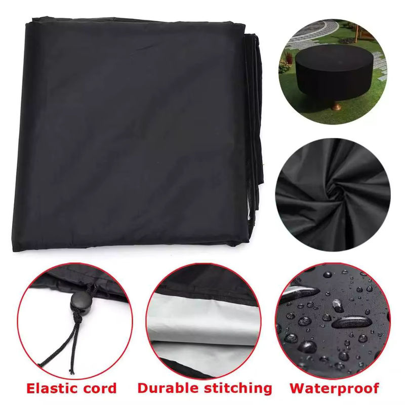 Oxford 210D Runde Outdoor Möbel Abdeckung in Schwarz, Wasserdicht für Sofa und Esstisch - Bild 3