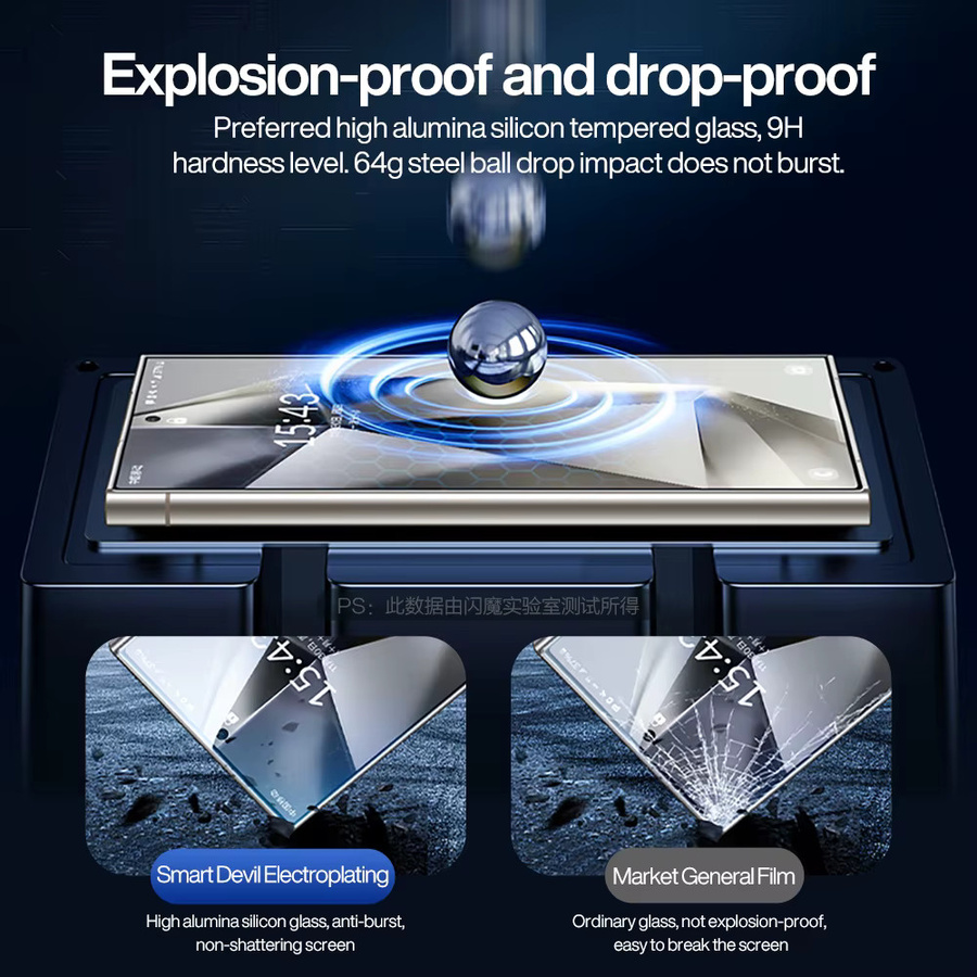 SmartDevil Displayschutzfolie aus gehärtetem Glas für Samsung S24 Ultra und S24, Vollbildabdeckung mit Privatsphäre-Funktion, HD und Anti-Fingerabdruck, transparent - Bild 2