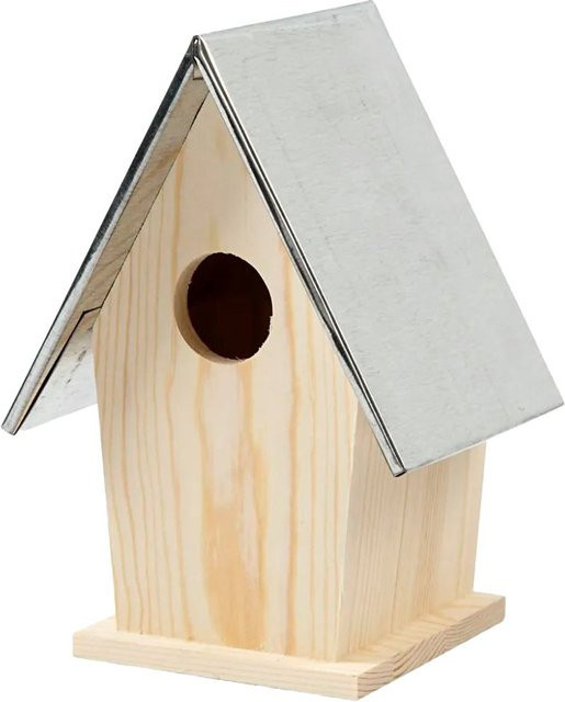 Hängendes Meisenkasten Vogelhaus von Creativ Company in Beige aus Holz und Metall - Bild 1