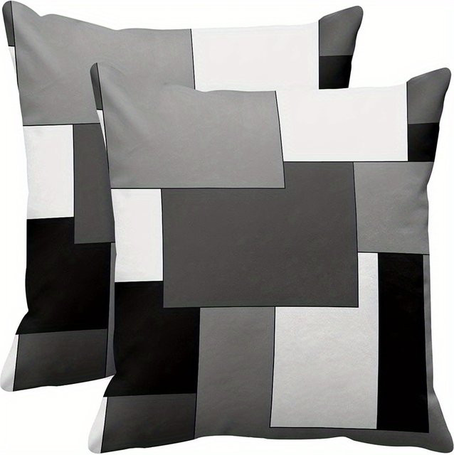 VIKAMA Kissenbezug mit geometrischem Design, quadratisch, B/T/H: 30 x 30 x 30 cm - Bild 1