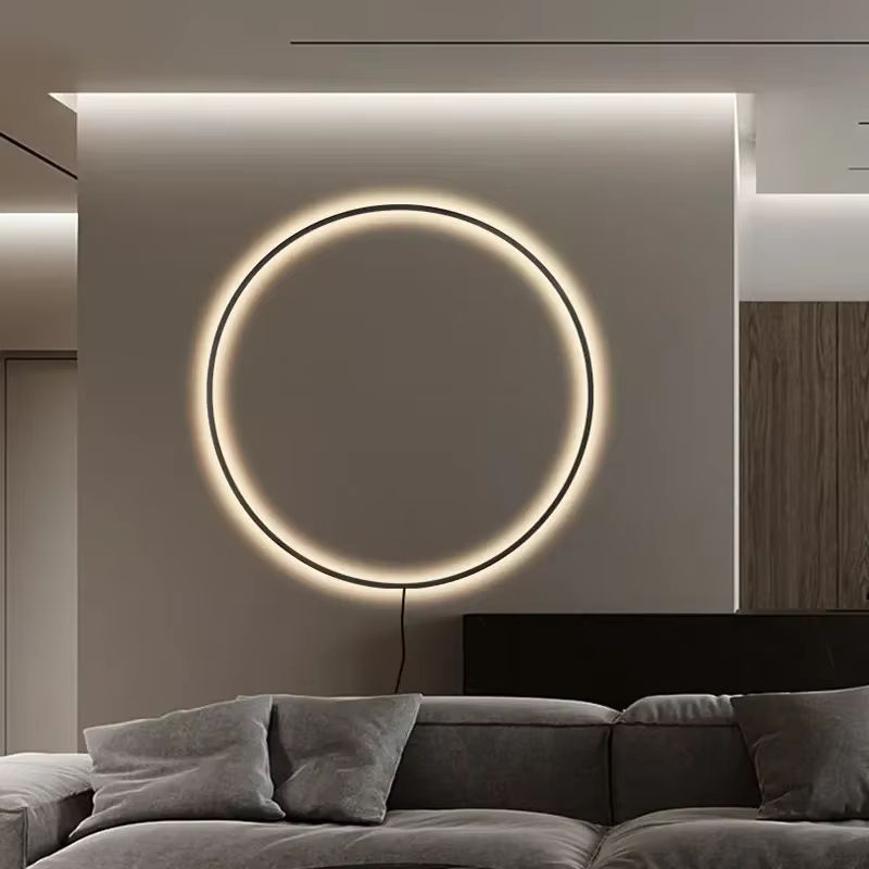 Xiuxiu LED Wandleuchte im nordischen Design mit rundem Ring, USB-Betrieb, Schwarz oder Weiß - Bild 5