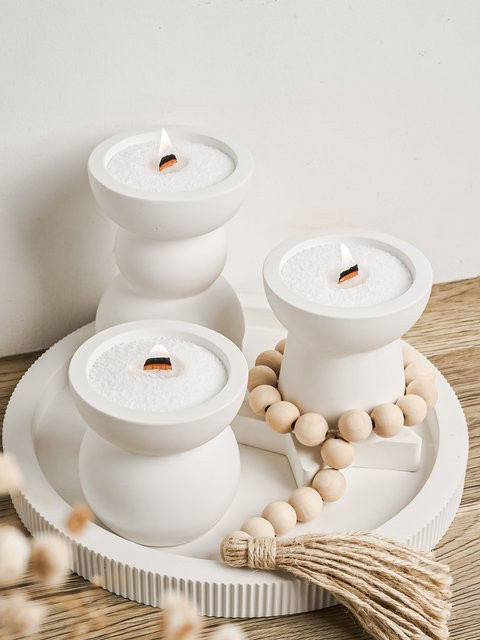 UDOCOOL Silikonform für minimalistische geometrische Kerzenhalter und DIY-Gefäße in Weiß - Bild 1