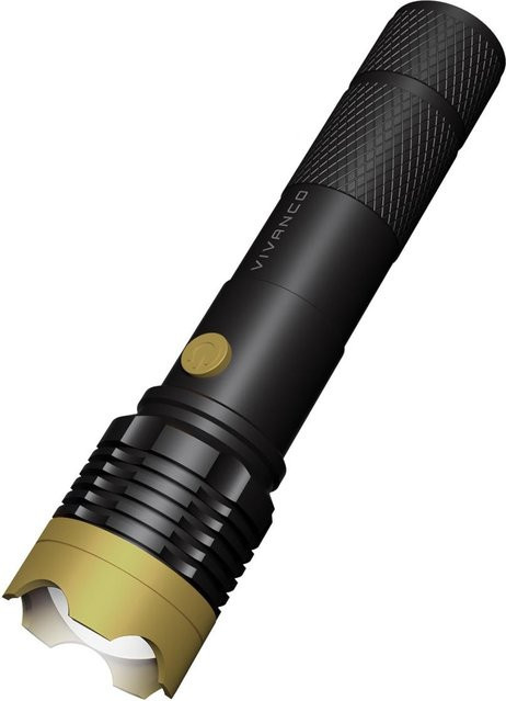 Vivanco Wiederaufladbare LED-Metalltaschenlampe mit USB-C, 800 Lumen, Zoom und 3 Lichtmodi - Bild 1